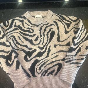 Industry Women's Black and Gray Sweater zebra
